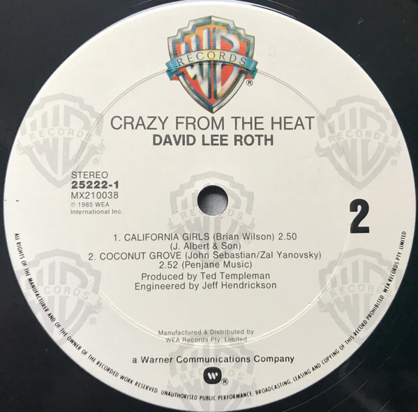 David Lee Roth – Crazy From The Heat (VG+/VG+) – 12", AU 1985 - Image 6