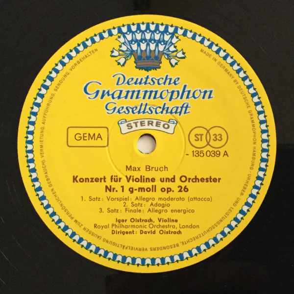 David Oistrach, Igor Oistrach, Max Bruch, Ludwig van Beethoven – Konzert Für Violine & Orchester Nr. 1 G-moll Op. 26 / Romanzen Für Violine & Orchester Nr. 1 G-dur Op. 40 · Nr. 2 F-dur Op. 50 (VG+/VG+) – LP, DE 1970 - Image 3