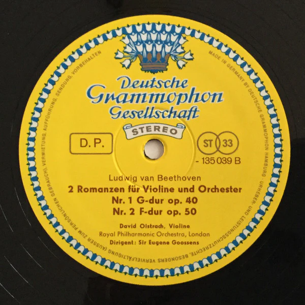 David Oistrach, Igor Oistrach, Max Bruch, Ludwig van Beethoven – Konzert Für Violine & Orchester Nr. 1 G-moll Op. 26 / Romanzen Für Violine & Orchester Nr. 1 G-dur Op. 40 · Nr. 2 F-dur Op. 50 (VG+/VG+) – LP, DE 1970 - Image 4