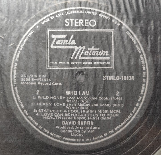 David Ruffin – Who I Am (VG+/VG) – LP, AU 1975 - Image 4