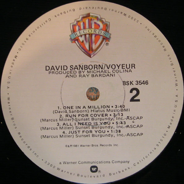 David Sanborn – Voyeur (VG+/VG+) – LP, US 1981 - Image 4