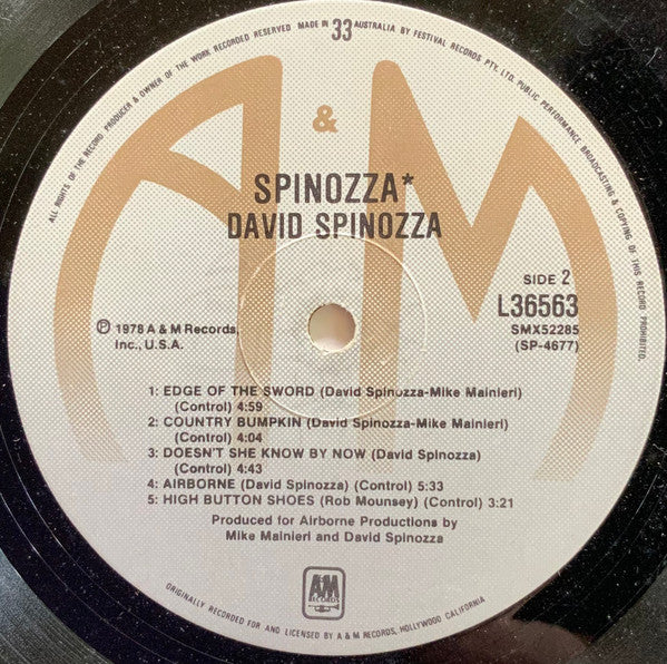 David Spinozza – Spinozza (VG+/VG) – LP, AU 1978 - Image 6
