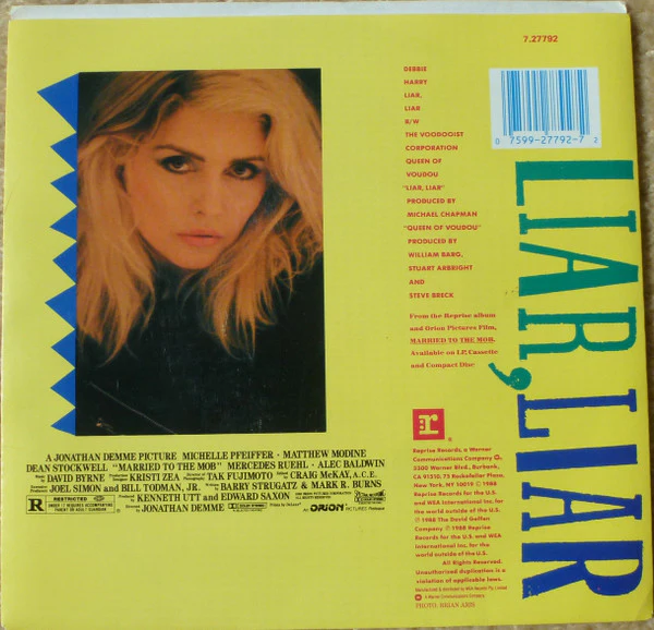 Deborah Harry – Liar, Liar (VG/E) – 7", AU 1988 - Image 2