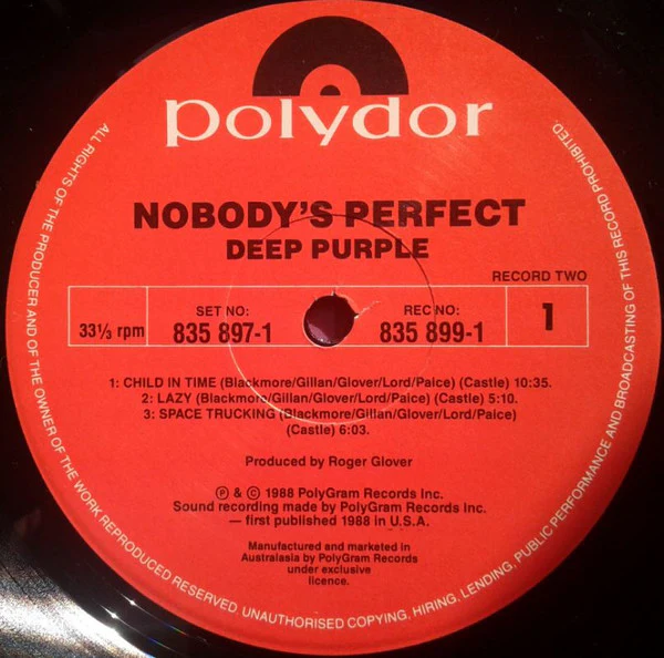 Deep Purple – Nobody's Perfect (VG/VG+) – 2xLP, AU 1988 - Image 6