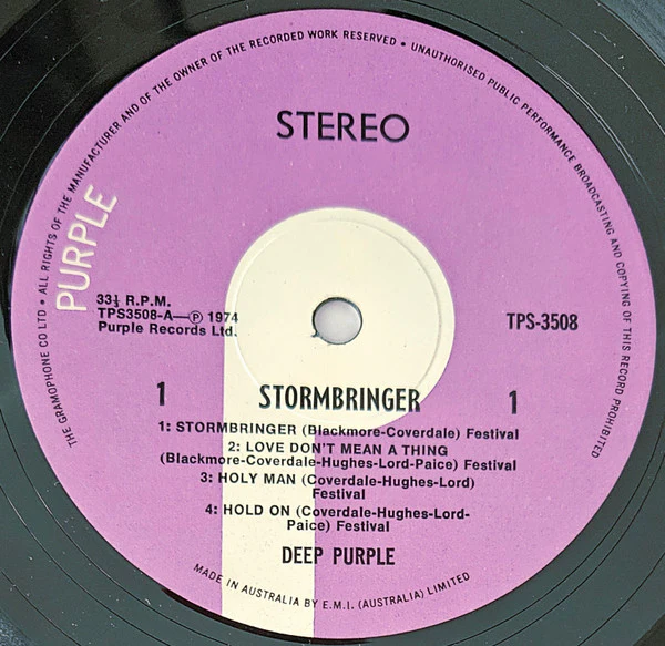 Deep Purple – Stormbringer (VG/VG+) – LP, AU 1974 - Image 3
