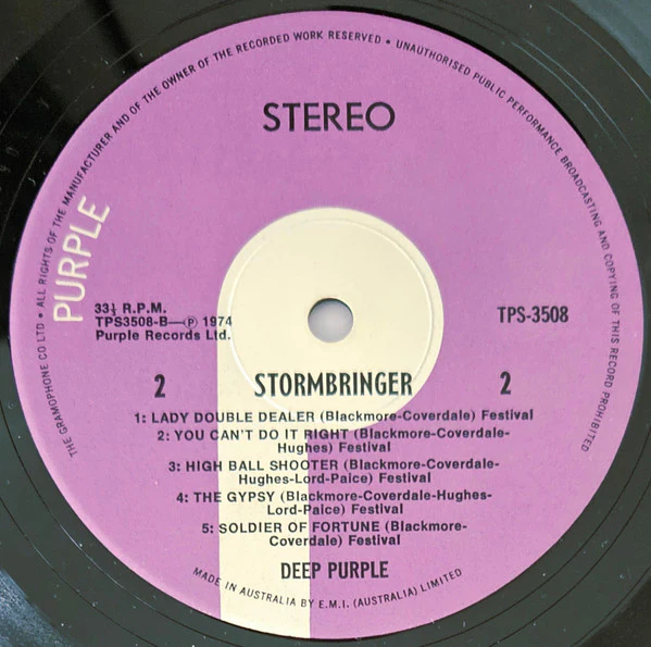 Deep Purple – Stormbringer (VG/VG+) – LP, AU 1974 - Image 4