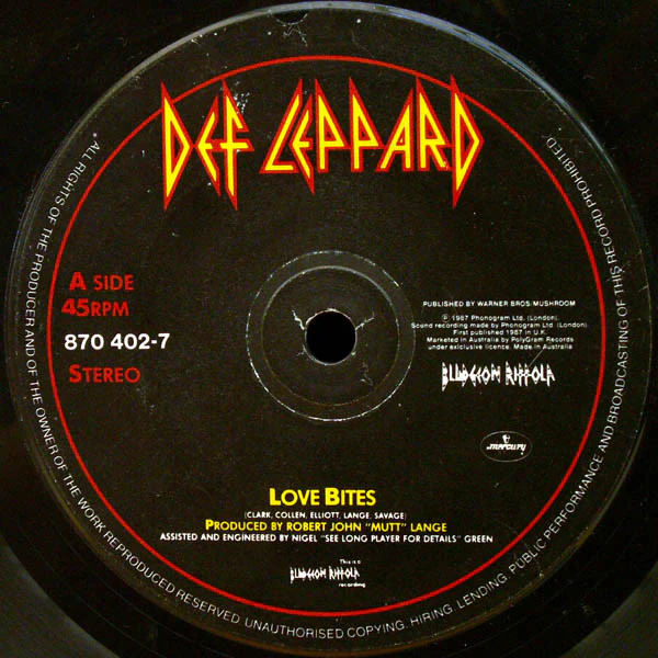 Def Leppard – Love Bites (VG+/VG+) – 7", AU 1988 - Image 3