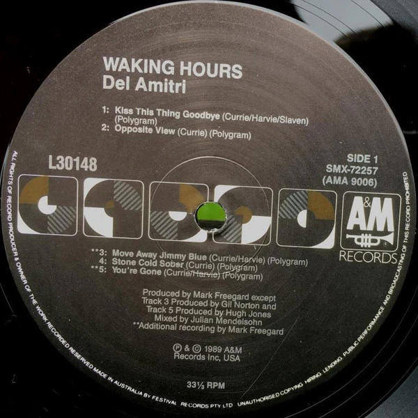 Del Amitri – Waking Hours (VG+/VG) – LP, AU 1989 - Image 3