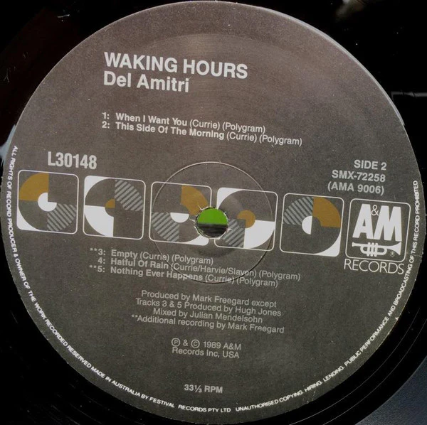 Del Amitri – Waking Hours (VG+/VG) – LP, AU 1989 - Image 4