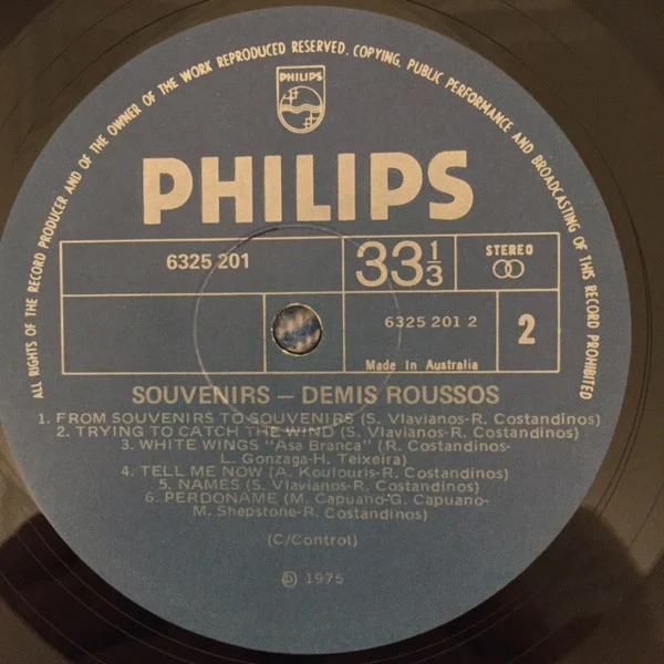 Demis Roussos – Souvenirs (VG+/VG+) – LP, AU 1975 - Image 4