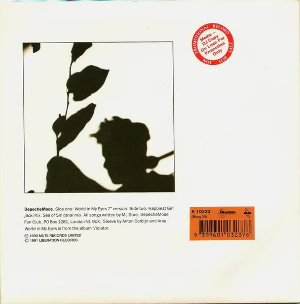 Depeche Mode – World In My Eyes / Happiest Girl / Sea Of Sin (VG+/VG+) – 7", AU 1991 - Image 2