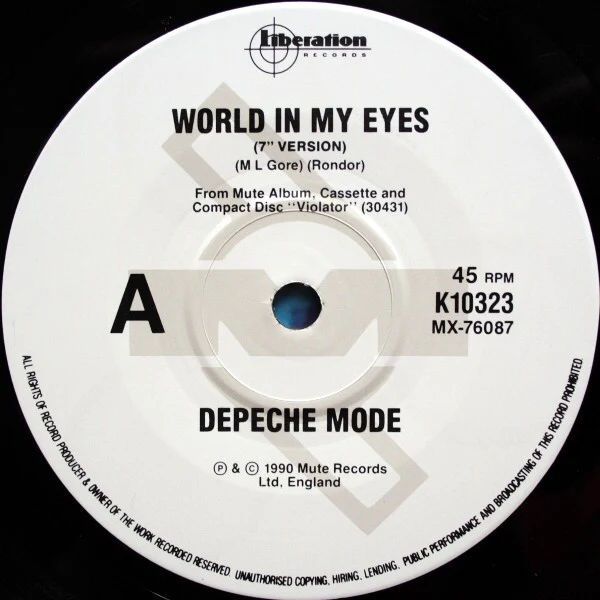 Depeche Mode – World In My Eyes / Happiest Girl / Sea Of Sin (VG+/VG+) – 7", AU 1991 - Image 3