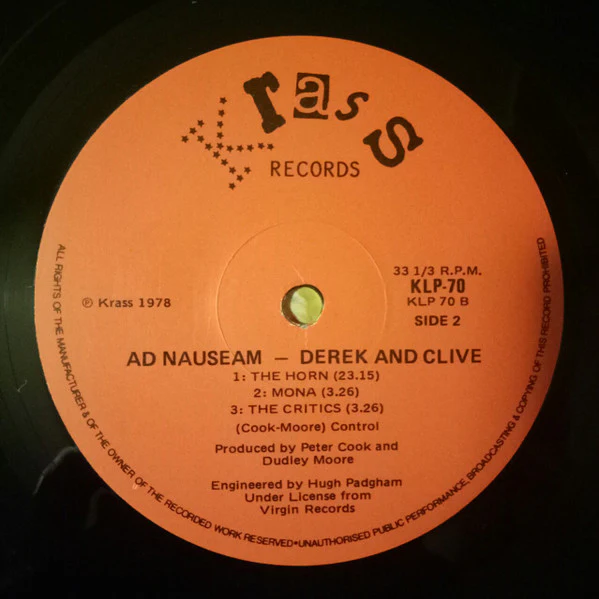 Derek & Clive – Ad Nauseam (VG+/VG) – LP, AU 1978 - Image 4