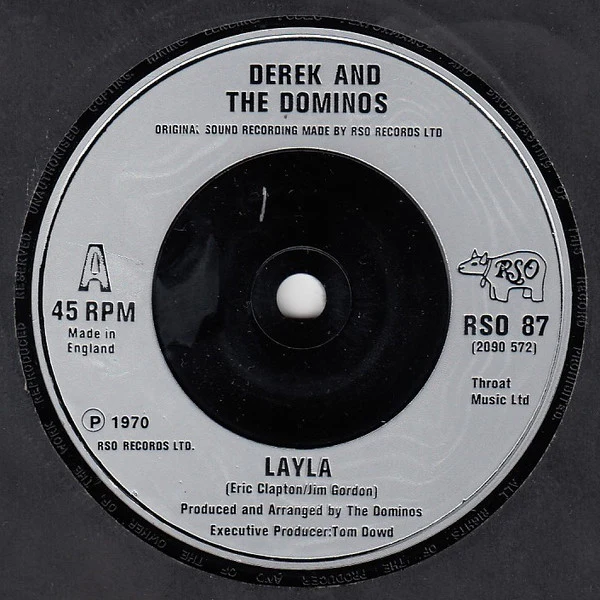 Derek & The Dominos, Eric Clapton – Layla / Wonderful Tonight (Live Version) (VG+/VG+) – 7", UK 1982 - Image 3