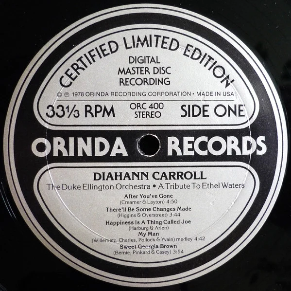 Diahann Carroll, The Duke Ellington Orchestra, Mercer Ellington – A Tribute To Ethel Waters (VG+/VG+) – LP, US 1978 - Image 4