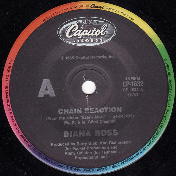 Diana Ross – Chain Reaction (VG+/Generic) – 7", AU 1985
