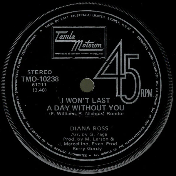 Diana Ross – Touch Me In The Morning (VG/Generic) – 7", AU 1972 - Image 2