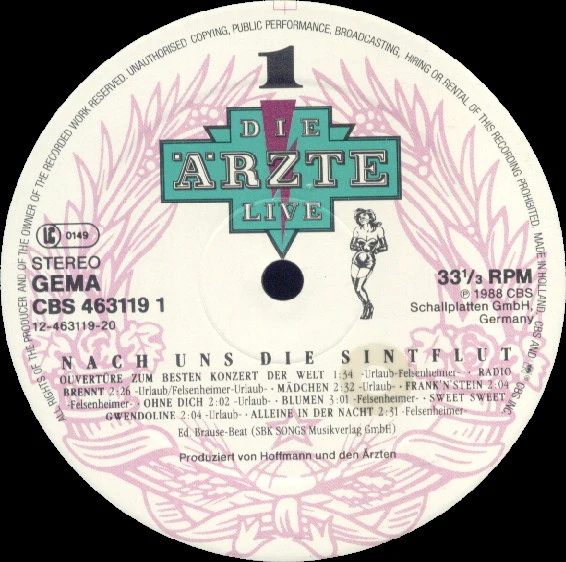 Die Ärzte – Live (Nach Uns Die Sintflut) (VG+/VG+) – 3xLP, DE 1988 - Image 3