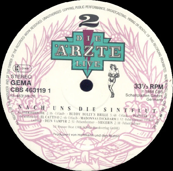 Die Ärzte – Live (Nach Uns Die Sintflut) (VG+/VG+) – 3xLP, DE 1988 - Image 4