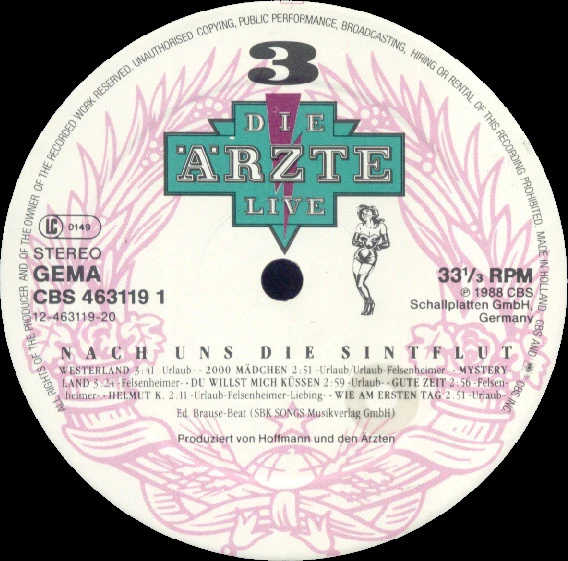 Die Ärzte – Live (Nach Uns Die Sintflut) (VG+/VG+) – 3xLP, DE 1988 - Image 5