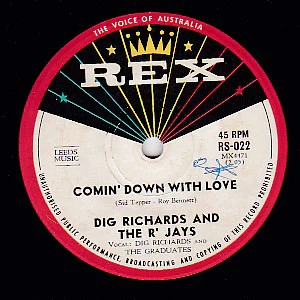 Dig Richards And The R' Jays – Comin' Down With Love (G+/Generic) – 7", AU 1960