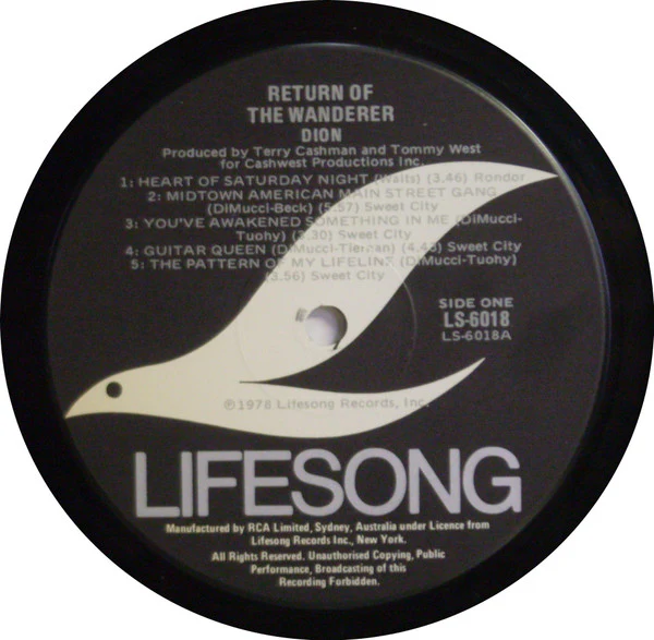 Dion – Return Of The Wanderer (VG+/VG+) – LP, AU - Image 3