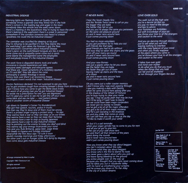 Dire Straits – Love Over Gold (VG+/VG) – LP, Australasia 1982 - Image 6