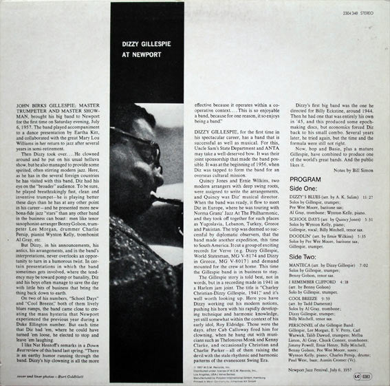 Dizzy Gillespie – At Newport (VG+/VG+) – LP, DE - Image 2