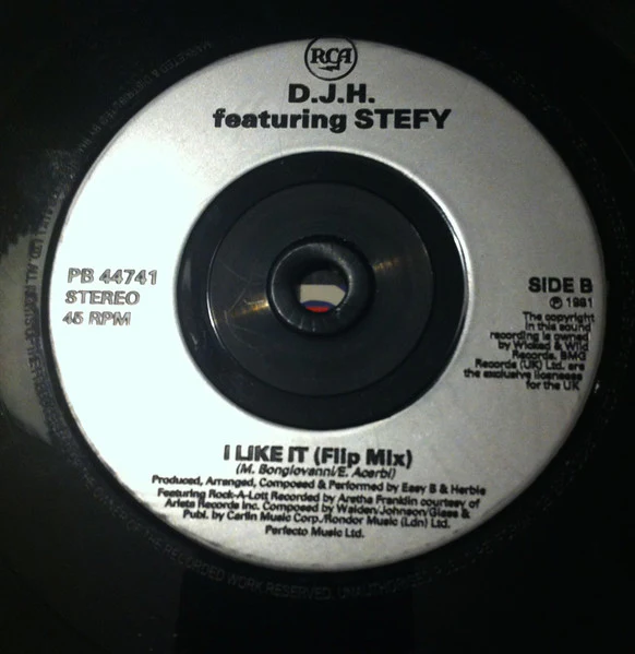 DJ H. Feat. Stefy – I Like It (VG+/VG+) – 7", UK 1991 - Image 2