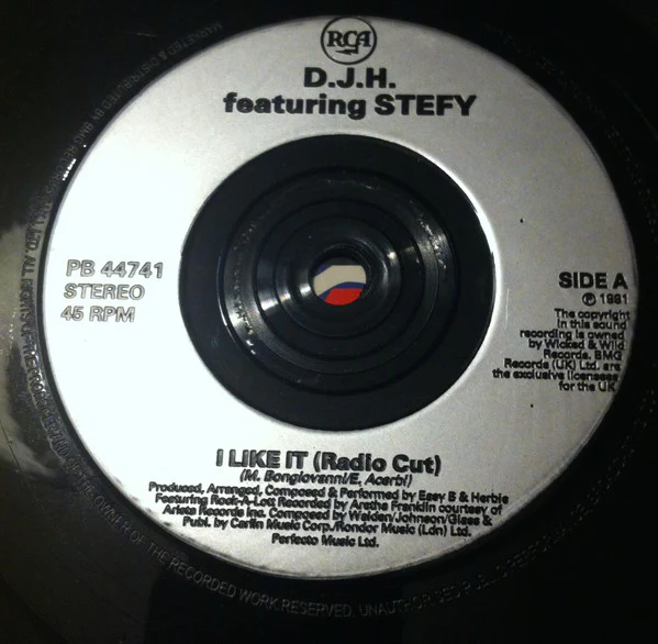 DJ H. Feat. Stefy – I Like It (VG+/VG+) – 7", UK 1991 - Image 3