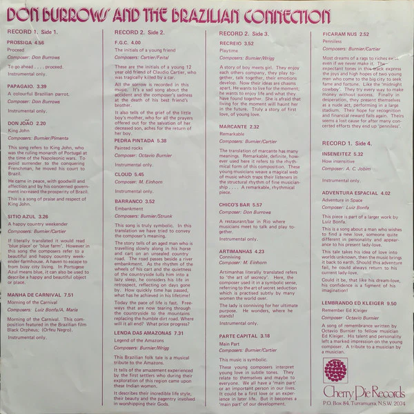 Don Burrows, The Brazilian Connection, Burnier & Cartier, The Don Burrows Quintet, George Golla, The Sydney String Quartet – Don Burrows And The Brazilian Connection (VG+/VG+) – 2xLP, AU 1978 - Image 7