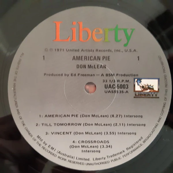 Don McLean – American Pie (VG/VG) – LP, AU - Image 3
