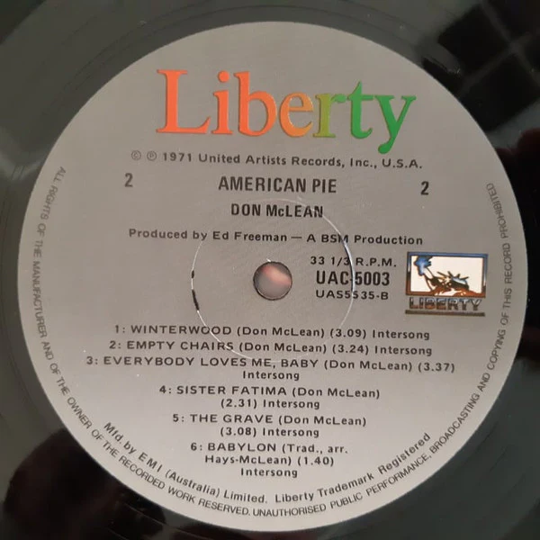 Don McLean – American Pie (VG/VG) – LP, AU - Image 4