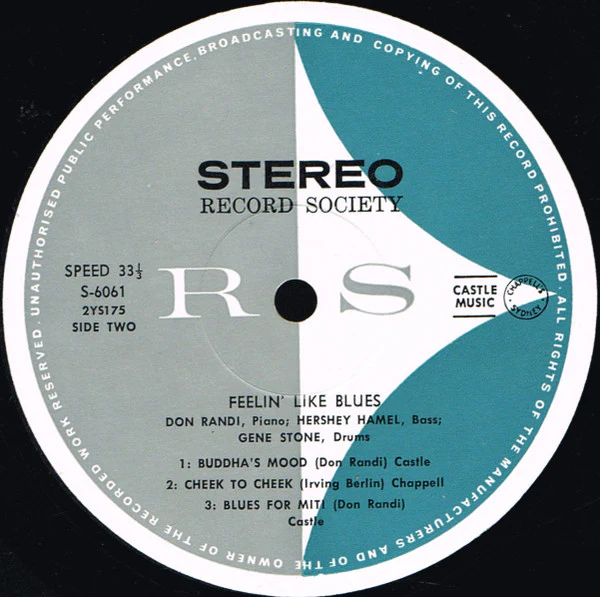Don Randi Trio – Feelin' Like Blues (E/VG+) – LP, AU 1962 - Image 5