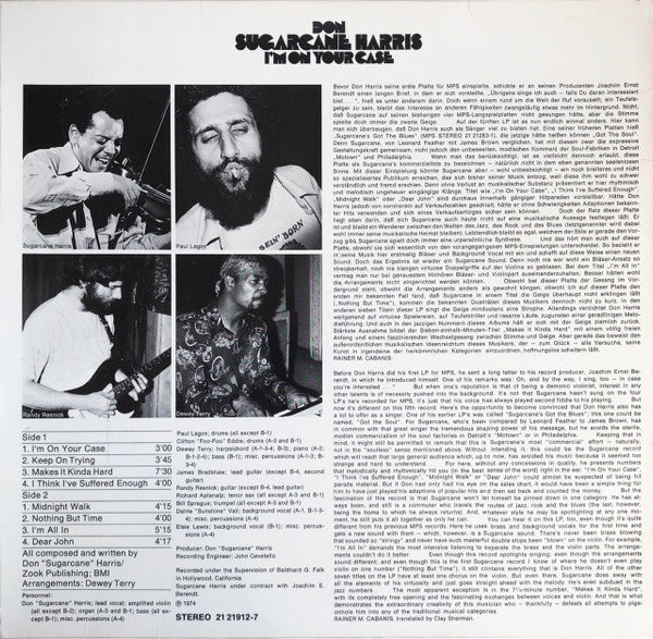 Don "Sugarcane" Harris – I'm On Your Case (VG+/VG) – LP, DE 1974 - Image 2