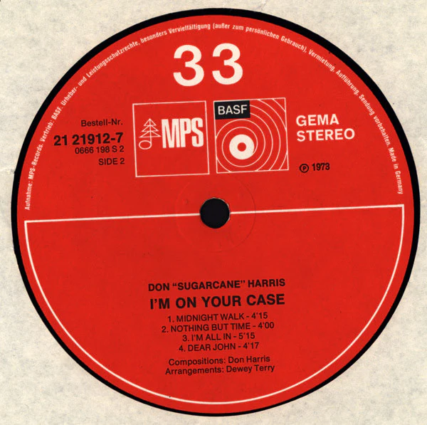 Don "Sugarcane" Harris – I'm On Your Case (VG+/VG) – LP, DE 1974 - Image 3