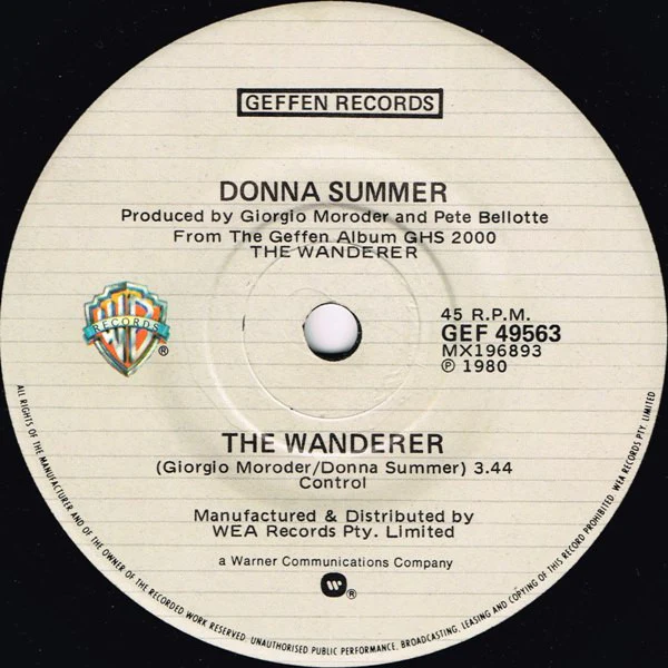 Donna Summer – The Wanderer (VG/VG) – 7", AU 1980 - Image 3