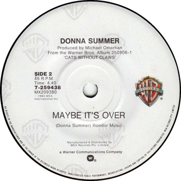 Donna Summer – There Goes My Baby (VG+/VG+) – 7", AU 1984 - Image 4