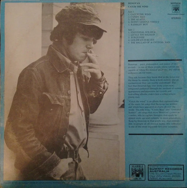 Donovan – Catch The Wind (VG+/VG+) – LP, AU 1971 - Image 2