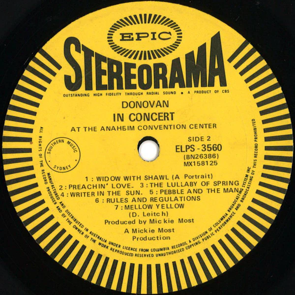 Donovan – Donovan In Concert (VG+/VG+) – LP, AU 1968 - Image 4