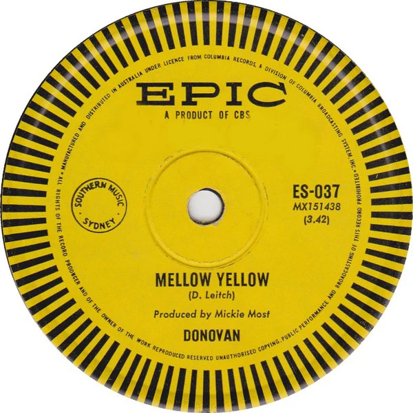 Donovan – Mellow Yellow (VG+/Generic) – 7", AU 1966
