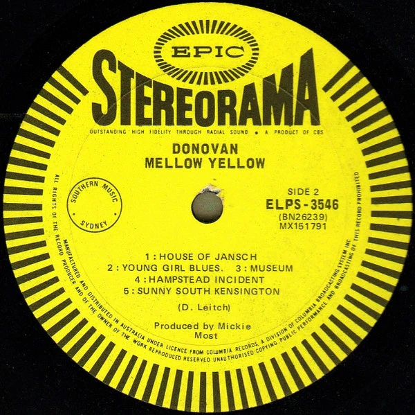 Donovan – Mellow Yellow (VG+/VG+) – LP, AU 1967 - Image 4
