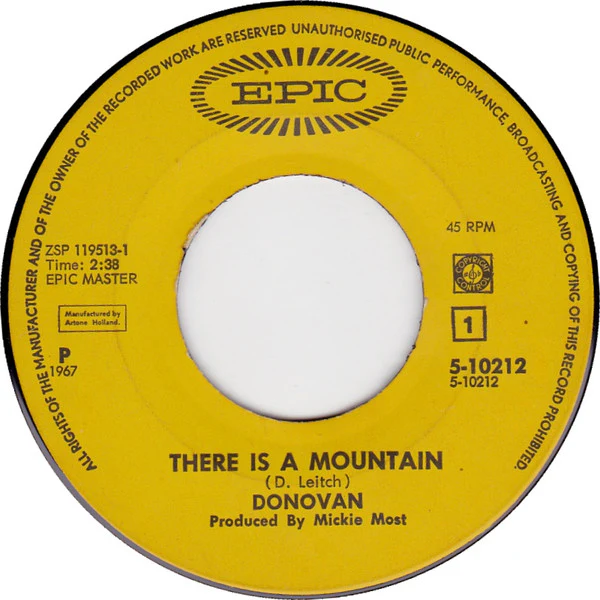 Donovan – There Is A Mountain / Sand And Foam (VG+/VG) – 7", NL 1967 - Image 3