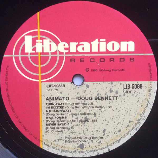 Doug Bennett – Animato (E/E) – LP, AU 1986 - Image 4
