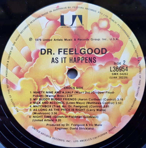 Dr. Feelgood – As It Happens (VG+/VG+) – LP, AU 1979 - Image 4
