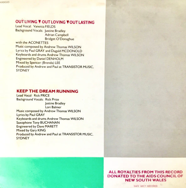 Dreamrunner – Out Loving Out Living Out Lasting (VG+/VG) – 12", AU 1989 - Image 4