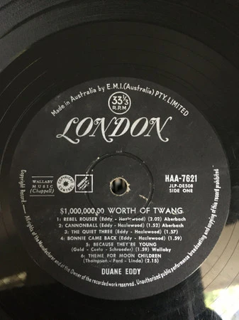 Duane Eddy And The Rebels – $1,000,000.00 Worth Of Twang (VG+/VG+) – LP, AU 1961 - Image 3