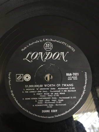 Duane Eddy And The Rebels – $1,000,000.00 Worth Of Twang (VG+/VG+) – LP, AU 1961 - Image 4
