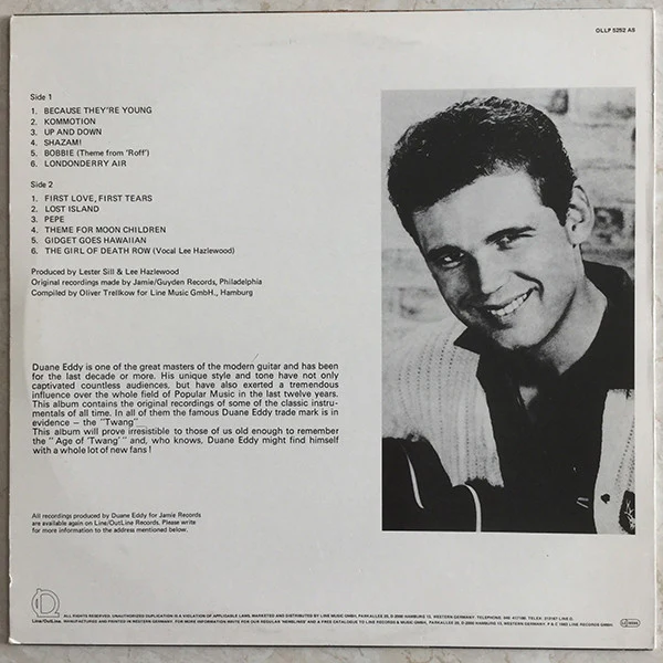 Duane Eddy And The Rebels – Because They're Young (E/VG+) – LP, DE 1982 - Image 2