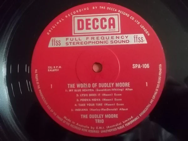 Dudley Moore Trio – The World Of Dudley Moore (VG+/VG) – LP, AU - Image 3